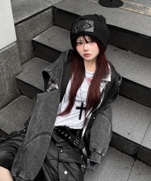 DIG YOUR OWN GRAVE（ディグユアオウングレイブ）の「【DIG YOUR OWN GRAVE】FRAY OUT BEANIE / 【ディグユアオウングレイブ】フリンジロゴニット帽（ニットキャップ/ビーニー）」