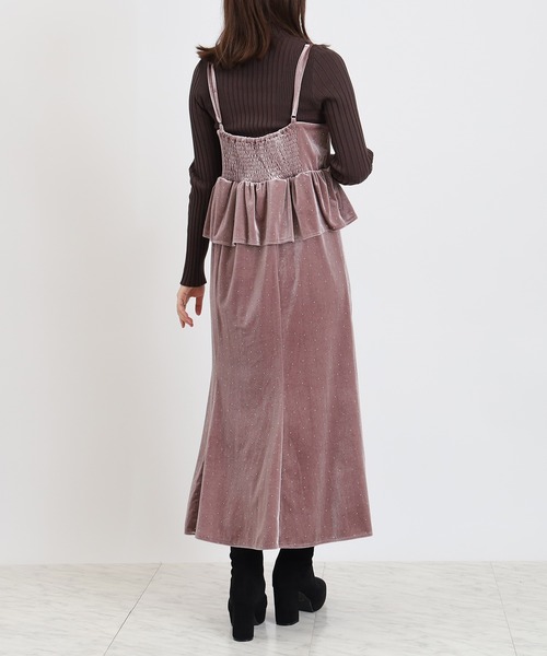 ラインスト―ンベロアキャミワンピース（ワンピース）｜ASTORIA ODIER