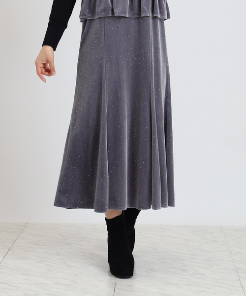 ASTORIA ODIER（アストリアオディール）の「ラインスト―ンベロアキャミワンピース（ワンピース・レディース・ライトグレー/モカ/ブラック・MEDIUM）」の21枚目の写真