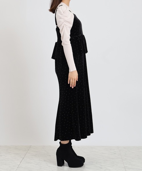 ラインスト―ンベロアキャミワンピース（ワンピース）｜ASTORIA ODIER