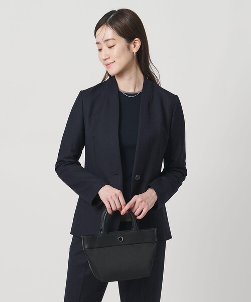 ツイードライク ノーカラージャケット（ノーカラージャケット