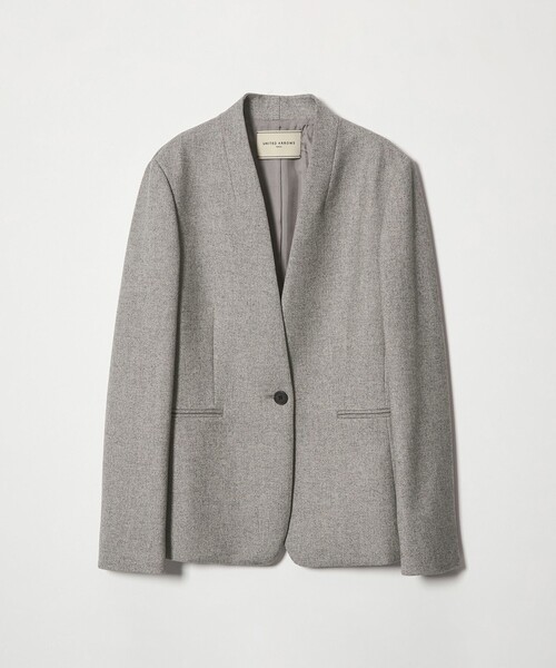 ツイードライク ノーカラージャケット（ノーカラージャケット