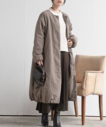 CYCLAS ノーカラー ブラウン ロングコート CYCLAS ノーカラー ブラウン ロングコート CYCLAS ノーカラー ブラウン