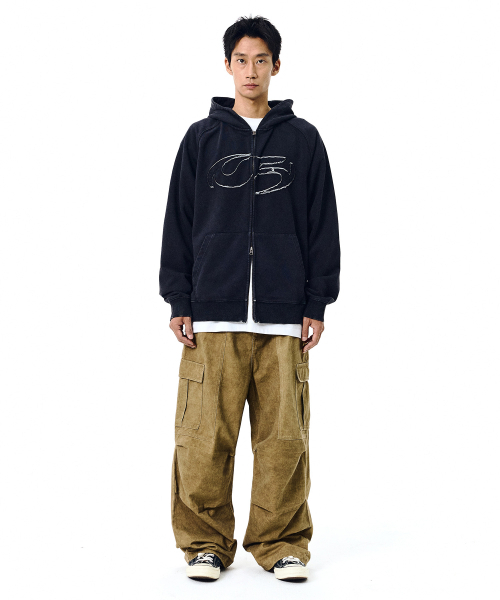 F.ILLUMINATE(フィルミネイト)の「シンボルストーンピグメントフードジップアップ-グレー(パーカー・レディース・その他・SMALL/MEDIUM/LARGE)」の6枚目の写真