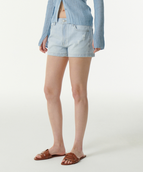 MUSINSA STANDARD WOMAN（ムシンサスタンダードウーマン）の「ウィメンズデニムミニショーツ[ペイルブルー]（デニムパンツ・レディース・その他・30/24/25/26/27/28/29）」の2枚目の写真