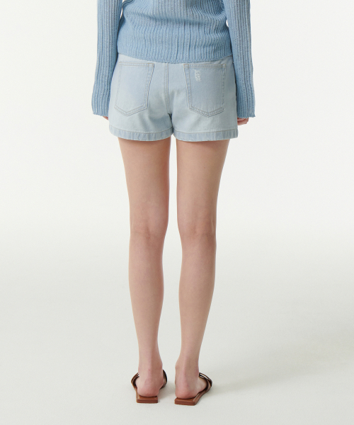 MUSINSA STANDARD WOMAN（ムシンサスタンダードウーマン）の「ウィメンズデニムミニショーツ[ペイルブルー]（デニムパンツ・レディース・その他・30/24/25/26/27/28/29）」の3枚目の写真