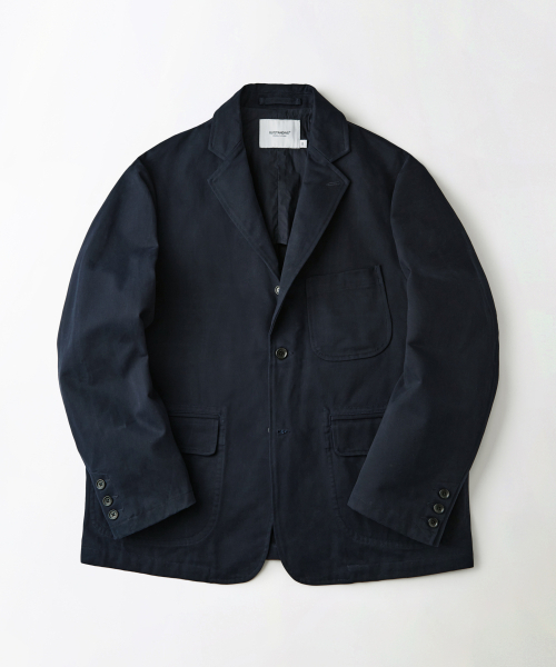OUTSTANDING(アウトスタンディング)の「HIGH DENSITY COTTON CLASSIC 3-BUTTON JACKET_NAVY(テーラードジャケット・メンズ・その他・SMALL/MEDIUM/LARGE)」の1枚目の写真
