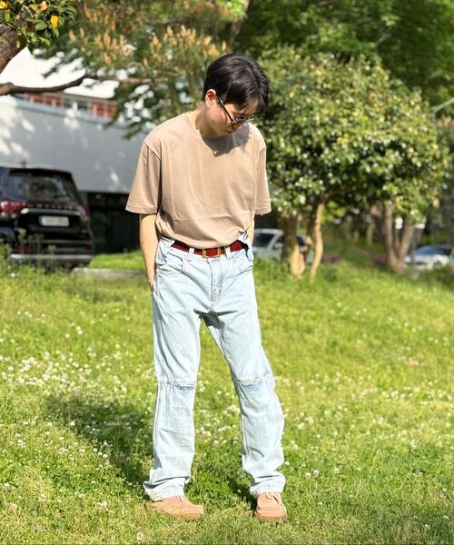 MUSINSA STANDARD（ムシンサスタンダード）の「[クールタンダード] リラックスフィットクルーネックTシャツ [ダスティベージュ]（Tシャツ/カットソー・メンズ・その他・SMALL/MEDIUM/LARGE/X-LARGE/XX-LARGE/XXX-LARGE）」の7枚目の写真
