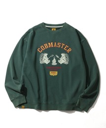 COBMASTER | 【COBMASTER/コブマスター】裏毛 パウダー加工 焚火クマ カレッジデザイン クルーネック スウェット(スウェット)