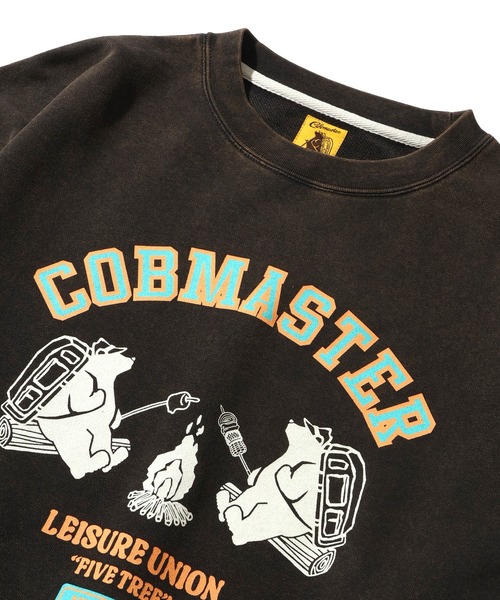 COBMASTER(コブマスター)の「【COBMASTER/コブマスター】裏毛 パウダー加工 焚火クマ カレッジデザイン クルーネック スウェット(スウェット・メンズ・ブラック/オートミール/グリーン・M(38)/L(40)/XL(42))」の15枚目の写真