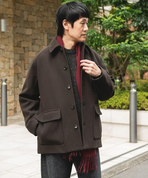 URBAN RESEARCH DOORS（アーバンリサーチドアーズ）の「ニットメルトン パデット ショートコート（その他アウター・メンズ・ブラック/ブラウン・MEDIUM/LARGE）」の7枚目の写真