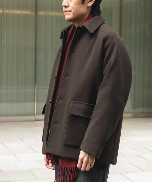 URBAN RESEARCH DOORS（アーバンリサーチドアーズ）の「ニットメルトン パデット ショートコート（その他アウター・メンズ・ブラック/ブラウン・MEDIUM/LARGE）」の9枚目の写真