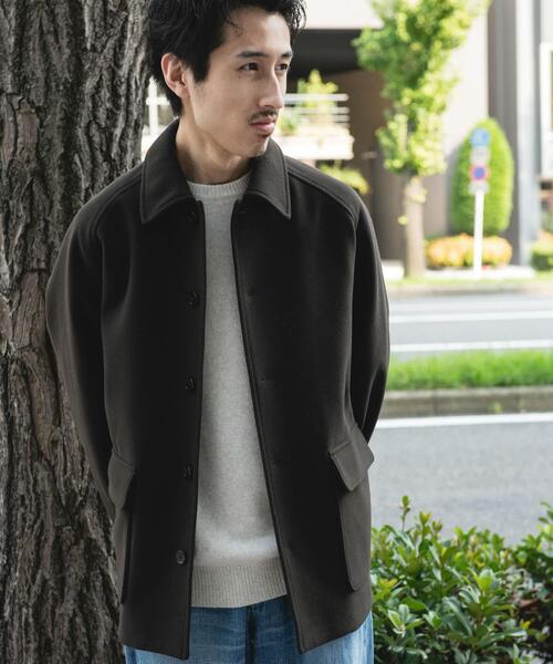 URBAN RESEARCH DOORS（アーバンリサーチドアーズ）の「ニットメルトン パデット ショートコート（その他アウター・メンズ・ブラック/ブラウン・MEDIUM/LARGE）」の16枚目の写真