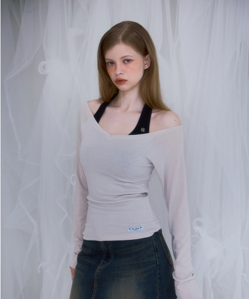 ROSEFRANTZ（ロゼフランツ）の「Soft Curve V-neck Long Sleeve [Beige]（Tシャツ/カットソー・レディース・Beige・OS）」の10枚目の写真