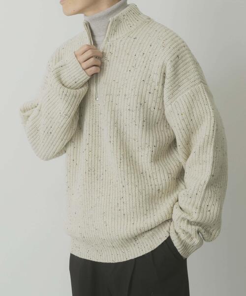 ITEMS URBANRESEARCH(アイテムズ アーバンリサーチ)の「ウール混 ハーフジップ モックネックニット(ニット/セーター・メンズ・ネイビー/ホワイト/ブラック・LARGE/MEDIUM)」の12枚目の写真