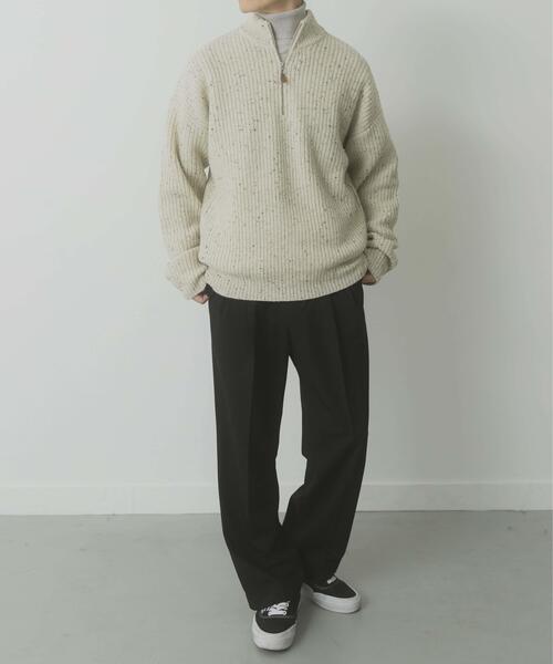 ITEMS URBANRESEARCH(アイテムズ アーバンリサーチ)の「ウール混 ハーフジップ モックネックニット(ニット/セーター・メンズ・ネイビー/ホワイト/ブラック・LARGE/MEDIUM)」の14枚目の写真
