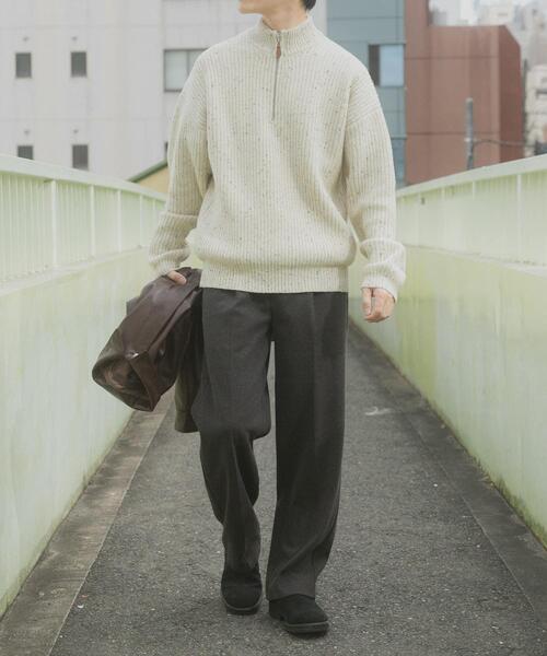 ITEMS URBANRESEARCH(アイテムズ アーバンリサーチ)の「ウール混 ハーフジップ モックネックニット(ニット/セーター・メンズ・ネイビー/ホワイト/ブラック・LARGE/MEDIUM)」の18枚目の写真