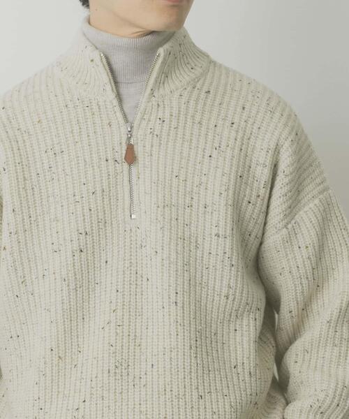 ITEMS URBANRESEARCH(アイテムズ アーバンリサーチ)の「ウール混 ハーフジップ モックネックニット(ニット/セーター・メンズ・ネイビー/ホワイト/ブラック・LARGE/MEDIUM)」の19枚目の写真
