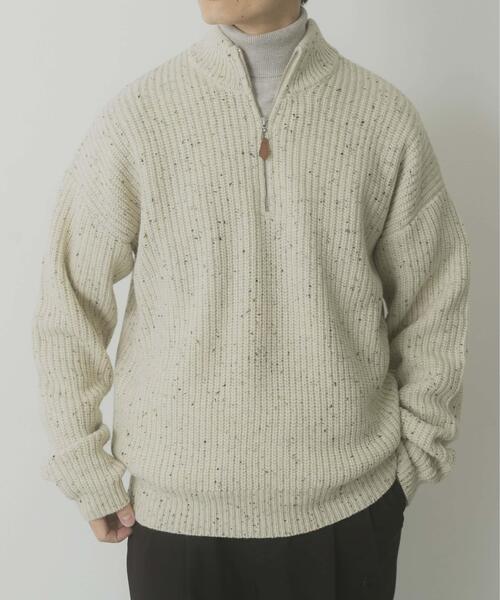 ITEMS URBANRESEARCH(アイテムズ アーバンリサーチ)の「ウール混 ハーフジップ モックネックニット(ニット/セーター・メンズ・ネイビー/ホワイト/ブラック・LARGE/MEDIUM)」の20枚目の写真