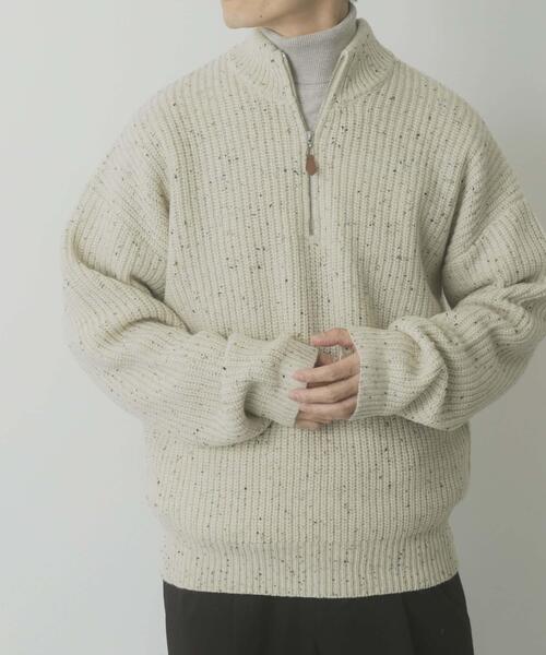 ITEMS URBANRESEARCH(アイテムズ アーバンリサーチ)の「ウール混 ハーフジップ モックネックニット(ニット/セーター・メンズ・ネイビー/ホワイト/ブラック・LARGE/MEDIUM)」の21枚目の写真