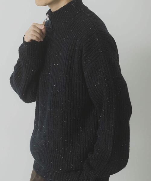 セール】ウール混 ハーフジップ モックネックニット（ニット/セーター