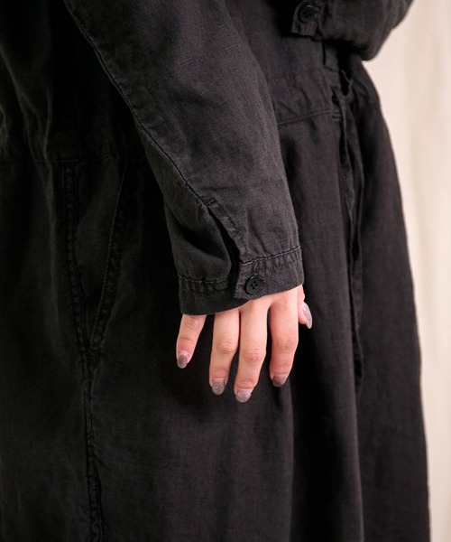 Brocante（ブロカント）の「[Brocante / ブロカント] リネンキャンバス リンネルコンビネゾン（つなぎ/オールインワン・レディース・ブラック・2）」の19枚目の写真