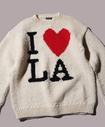 THRIFTY LOOK | THRIFTY LOOK / スリフティールック "I LOVE LA" HAND KNIT CREW SWEATER ハンドニット バルキーニット クルーネックセーター(ニット/セーター)