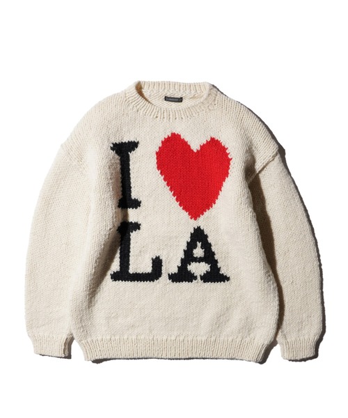 THRIFTY LOOK（スリフティールック）の「THRIFTY LOOK / スリフティールック "I LOVE LA" HAND KNIT CREW SWEATER ハンドニット バルキーニット クルーネックセーター（ニット/セーター・メンズ・ナチュラル・ONE SIZE）」の8枚目の写真