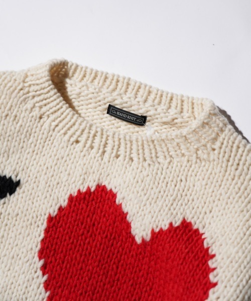 THRIFTY LOOK（スリフティールック）の「THRIFTY LOOK / スリフティールック "I LOVE LA" HAND KNIT CREW SWEATER ハンドニット バルキーニット クルーネックセーター（ニット/セーター・メンズ・ナチュラル・ONE SIZE）」の9枚目の写真