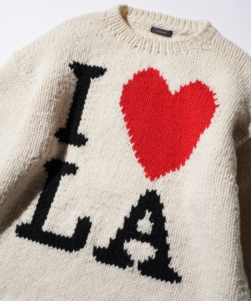 セール】THRIFTY LOOK / スリフティールック 'I LOVE LA' HAND KNIT