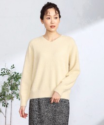 GALLORIA | ラメフェザーＶネックニット(ニット/セーター)