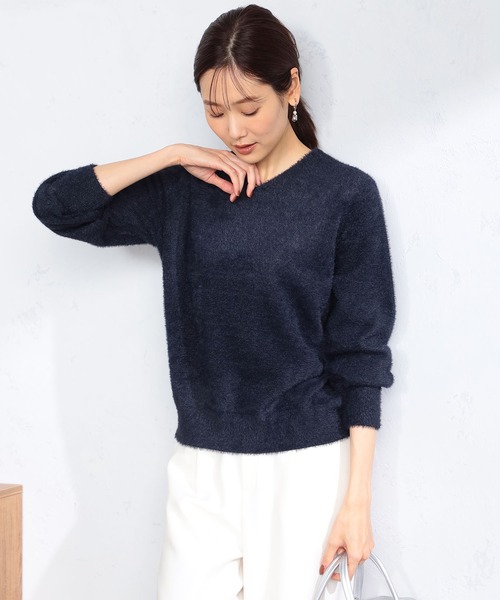 GALLORIA（ギャローリア）の「ラメフェザーＶネックニット（ニット/セーター・レディース・ネイビー/イエロー/ライトグレー・S/M/LL/L）」の13枚目の写真