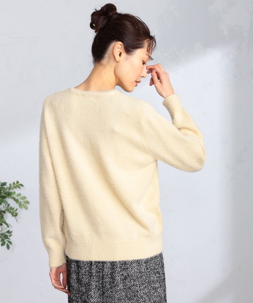 GALLORIA（ギャローリア）の「ラメフェザーＶネックニット（ニット/セーター・レディース・ネイビー/イエロー/ライトグレー・S/M/LL/L）」の7枚目の写真