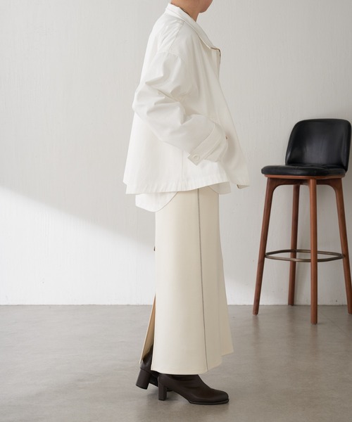 COLLAGE GALLARDAGALANTE（コラージュガリャルダガランテ）の「スタンドジップブルゾン（ブルゾン・レディース・ホワイト/カーキ・FREE）」の10枚目の写真