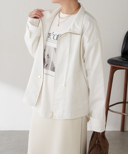 COLLAGE GALLARDAGALANTE（コラージュガリャルダガランテ）の「スタンドジップブルゾン（ブルゾン・レディース・ホワイト/カーキ・FREE）」の5枚目の写真