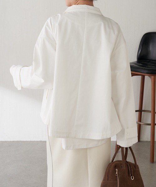 COLLAGE GALLARDAGALANTE（コラージュガリャルダガランテ）の「スタンドジップブルゾン（ブルゾン・レディース・ホワイト/カーキ・FREE）」の6枚目の写真