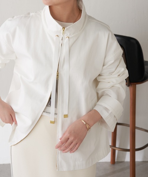 COLLAGE GALLARDAGALANTE（コラージュガリャルダガランテ）の「スタンドジップブルゾン（ブルゾン・レディース・ホワイト/カーキ・FREE）」の11枚目の写真