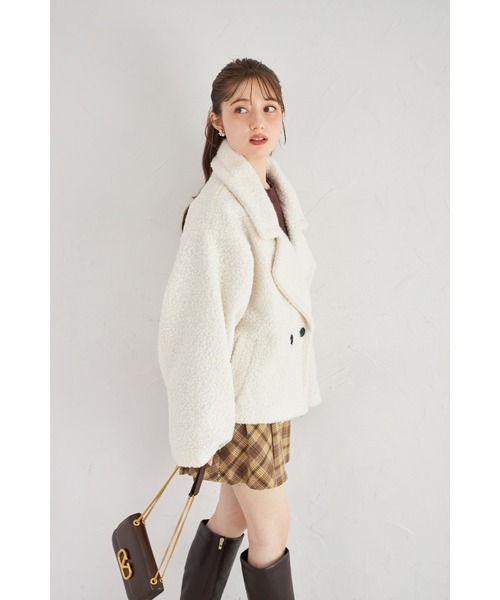 tocco closet(トッコ クローゼット)の「【ZOZO限定】ループツイードショートコート(その他アウター・レディース・オフホワイト/ピンク・M)」の11枚目の写真