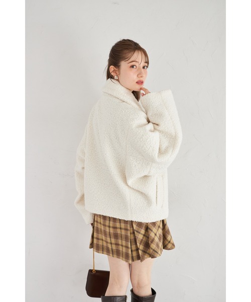tocco closet(トッコ クローゼット)の「【ZOZO限定】ループツイードショートコート(その他アウター・レディース・オフホワイト/ピンク・M)」の12枚目の写真