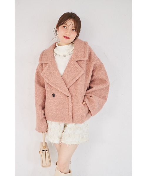 tocco closet(トッコ クローゼット)の「【ZOZO限定】ループツイードショートコート(その他アウター・レディース・オフホワイト/ピンク・M)」の16枚目の写真