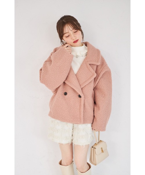 tocco closet(トッコ クローゼット)の「【ZOZO限定】ループツイードショートコート(その他アウター・レディース・オフホワイト/ピンク・M)」の17枚目の写真