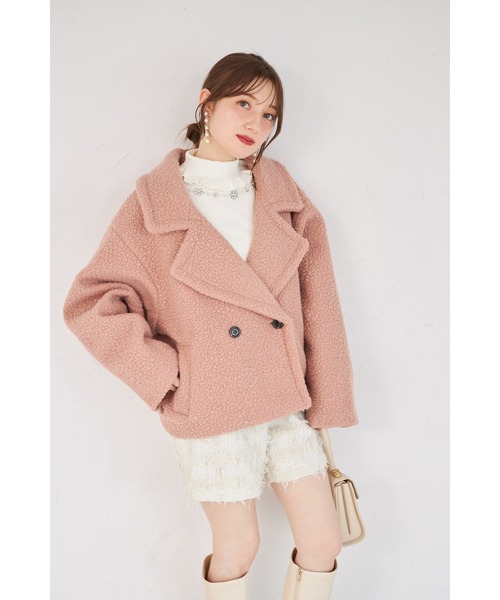 tocco closet(トッコ クローゼット)の「【ZOZO限定】ループツイードショートコート(その他アウター・レディース・オフホワイト/ピンク・M)」の18枚目の写真