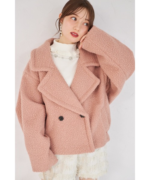 tocco closet(トッコ クローゼット)の「【ZOZO限定】ループツイードショートコート(その他アウター・レディース・オフホワイト/ピンク・M)」の20枚目の写真