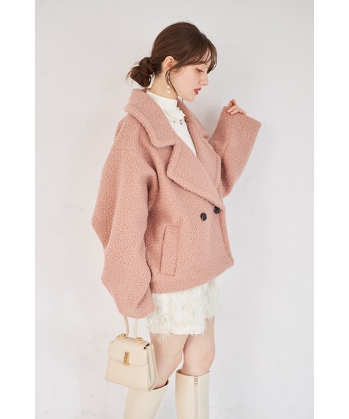 tocco closet(トッコ クローゼット)の「【ZOZO限定】ループツイードショートコート(その他アウター・レディース・オフホワイト/ピンク・M)」の22枚目の写真