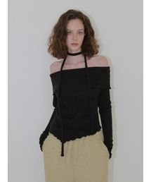 Tie Off Shoulder T-Shirt, Black