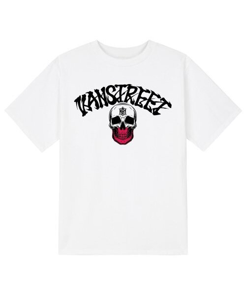 KAN6312(カン6312)の「KTW0165 レタリングカクテルスカル半袖Tシャツ - ホワイト(Tシャツ/カットソー・メンズ・その他・LARGE/X-LARGE/SMALL/MEDIUM)」の1枚目の写真