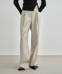 ワンタックワイドスラックスベージュ MDPT025BEIGE