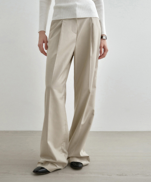 MONGDOL(モンドル)の「ワンタックワイドスラックスベージュ MDPT025BEIGE(スラックス・レディース・その他・LARGE/MEDIUM/SMALL)」の4枚目の写真