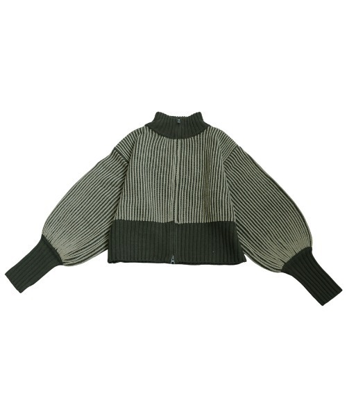 antiqua(アンティカ)の「バイカラージップニット(ニット/セーター・レディース・カーキ/ブラック/ネイビー・ONESIZE)」の14枚目の写真