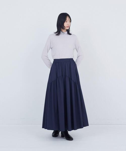 ADIEU TRISTESSE（アデュートリステス）の「コットンポリエステルギャザーロングスカート（スカート・レディース・ベージュ/ネイビー・38）」の19枚目の写真